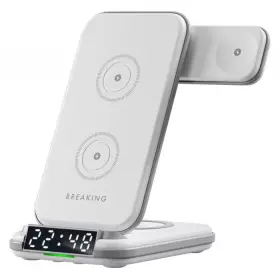 Беспроводная зарядная станция 4 в 1, Breaking DS07, Qi 20W Led (Белый) 22312