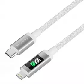 Кабель Breaking K33 USB-C - Lightning, 60W, 3A, LED-дисплей 1м (Белый) 21733