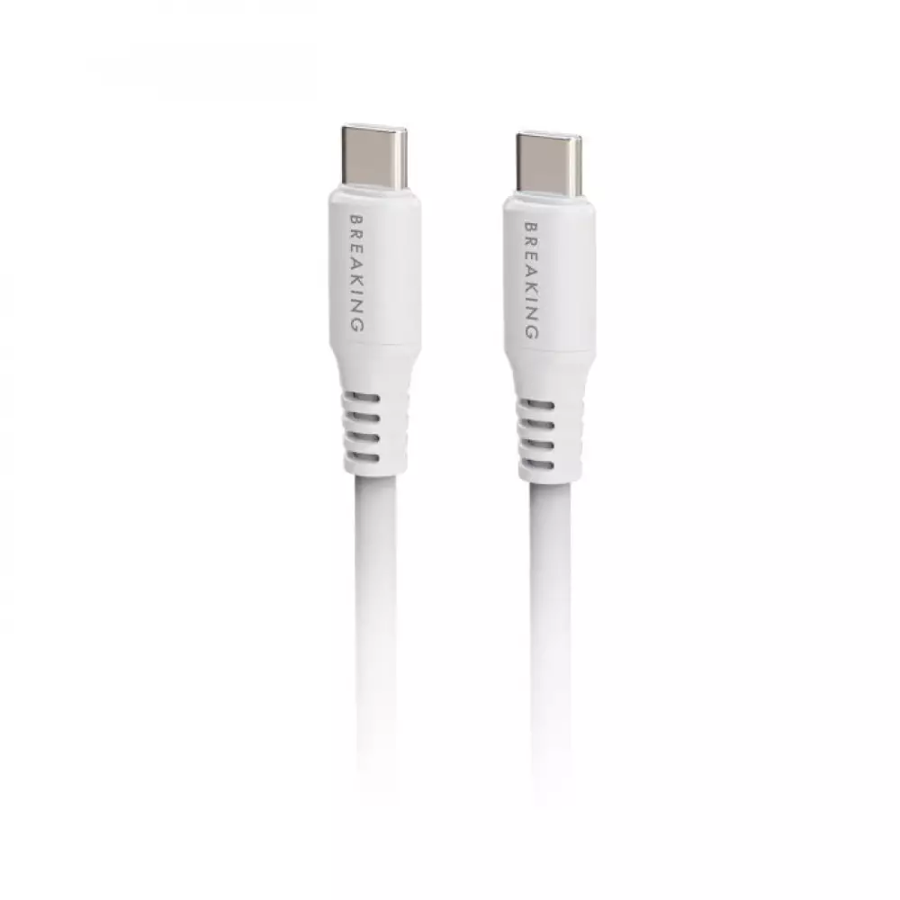Кабель Breaking Soft Touch K22, 2USB-C 60W, 3.0A 1м (Белый) 21350