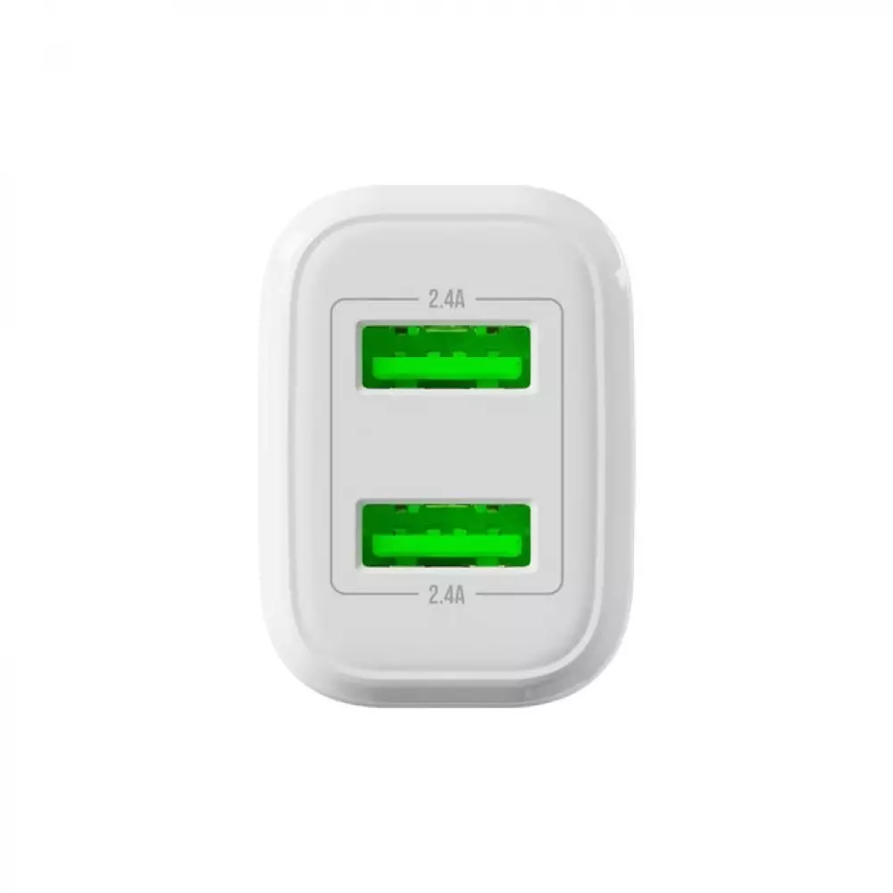 СЗУ Breaking P-02, 2USB-A, 2.4A (Белый) 22102
