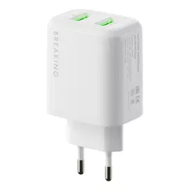 СЗУ Breaking P-02, 2USB-A, 2.4A (Белый) 22102