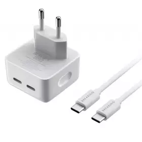 СЗУ Breaking WC02, 2USB-C, PD40W, 3A+кабель USB-C, USB-C (белый) 22263