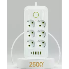 Сетевой фильтр QL-1075U 3м Белый 6гн 4 порта 1Type-C