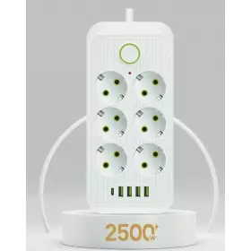 Сетевой фильтр QL-1075U 5м Белый 6гн 4 порта 1Type-C