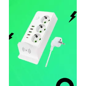 Сетевой фильтр QL-1080U 2м Белый 3гн 4 порта+1Type-C fast charge