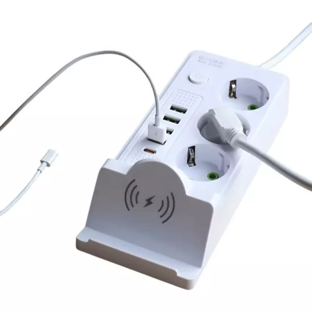 Сетевой фильтр QL-1080U 3м Белый 3гн 4 порта+1Type-C fast charge