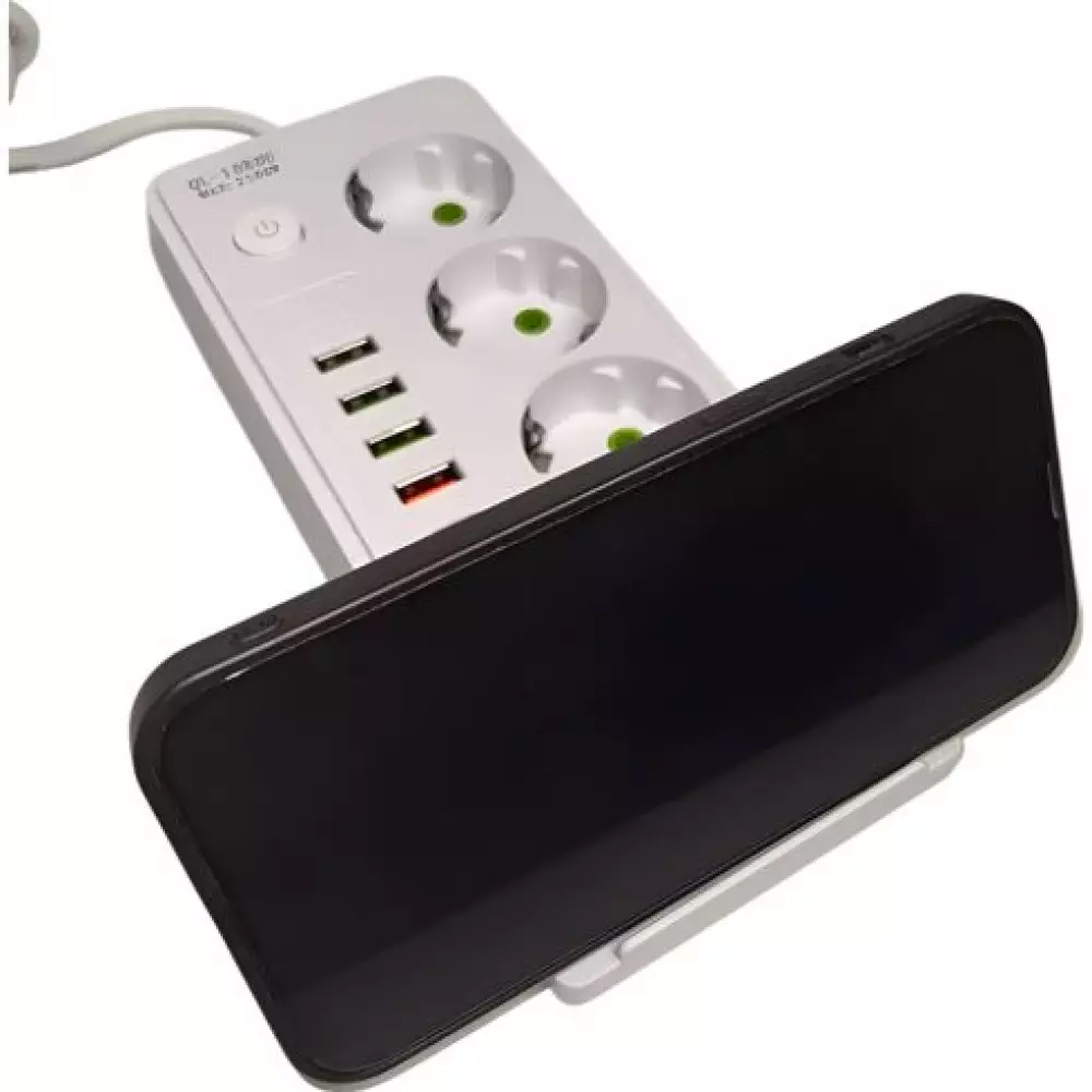 Сетевой фильтр QL-1080U 3м Белый 3гн 4 порта+1Type-C fast charge
