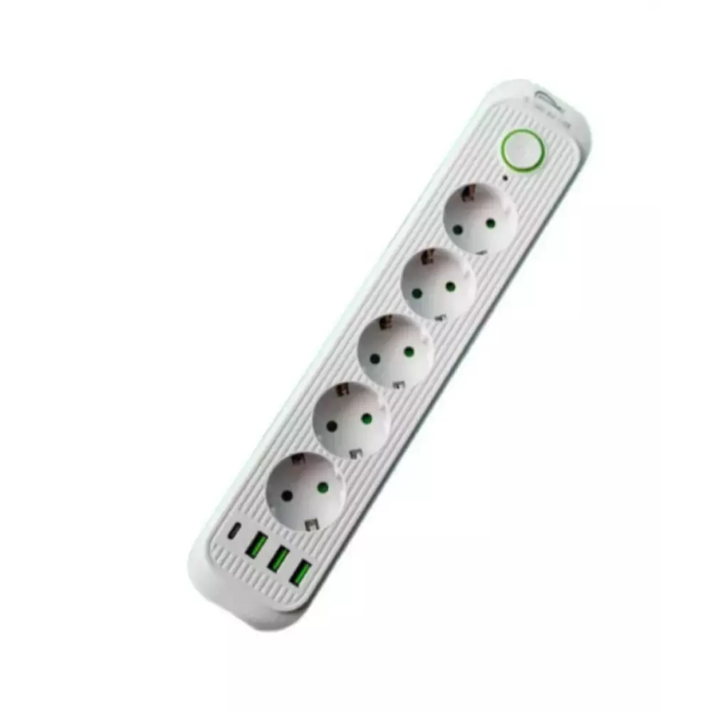 Сетевой фильтр QL-1086U 3м Белый 5гн 3 порта 1Type-C