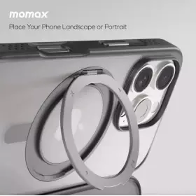 Чехол Momax Roller MagSafe iPhone 16 Pro с кольцом серая