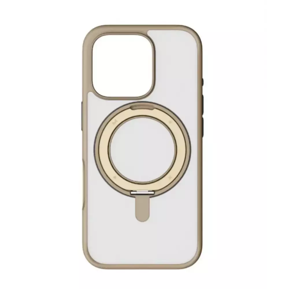 Чехол Momax Roller MagSafe iPhone 16 Pro с кольцом коричневая