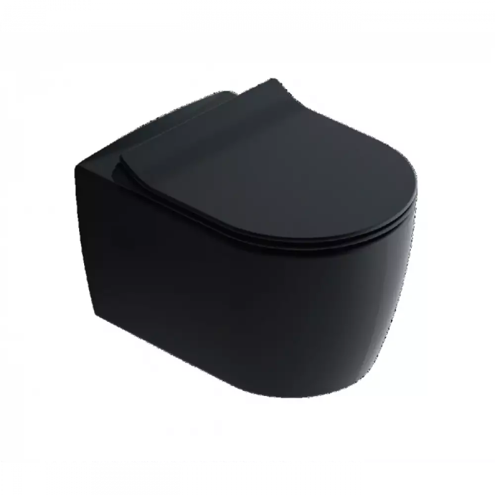 Унитаз подвесной с сиденьем Knois KN101000B, черный, 533х365х355