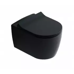 Унитаз подвесной с сиденьем Knois KN101000B, черный, 533х365х355