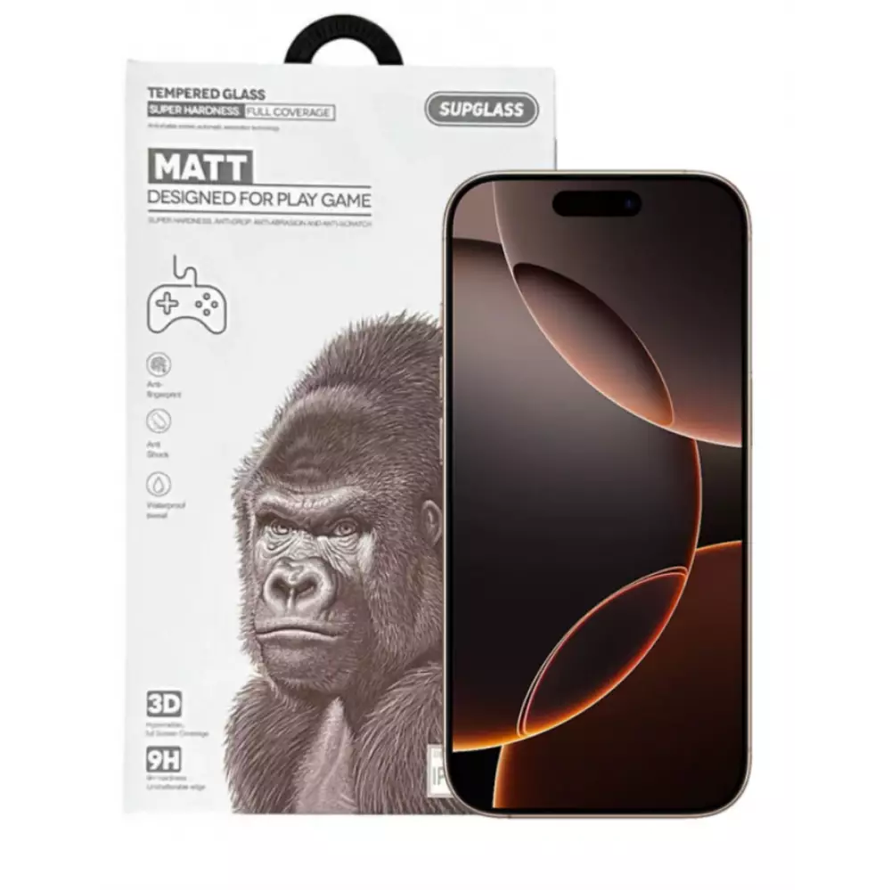 Бронь-стекло SupGlass XC13 3D Matt iPhone 16 Pro Max черный
