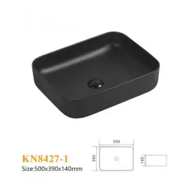 Раковина Dikalan KN8427-1 прямоугольная, 500*390*140, черная