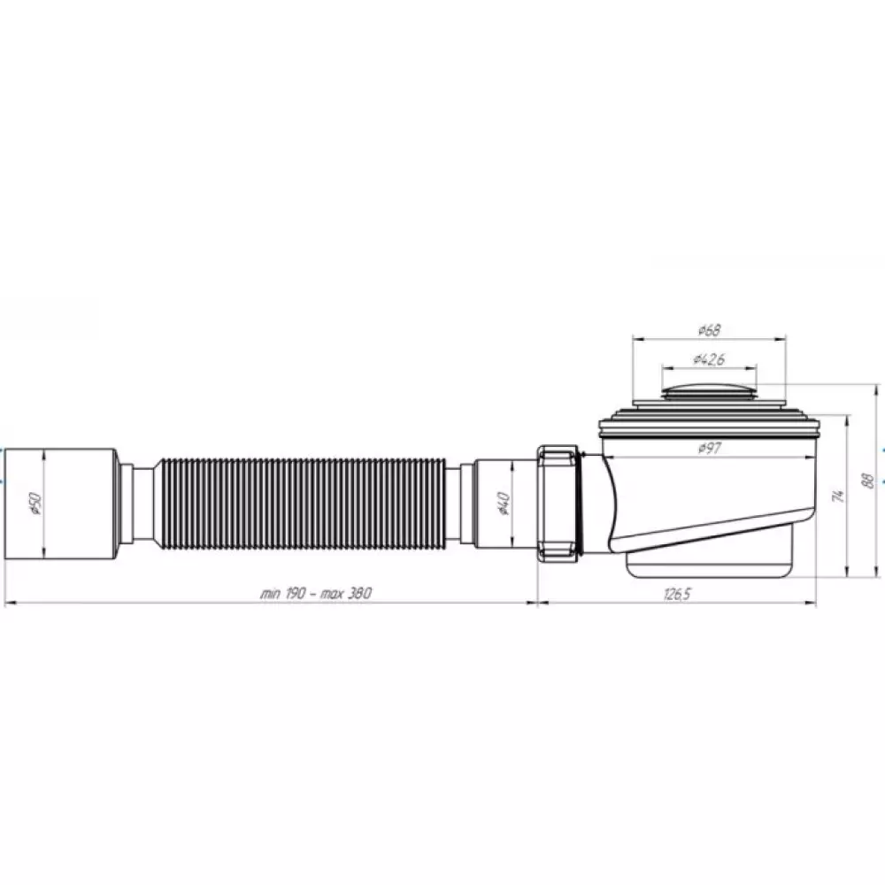 Сифон Ани Пласт E415CL для душевого поддона 1 1/2