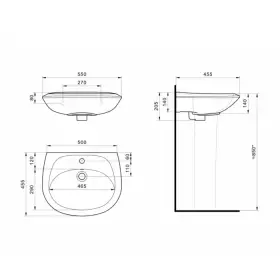 Раковина Santek Бриз-55 (1WH110460)