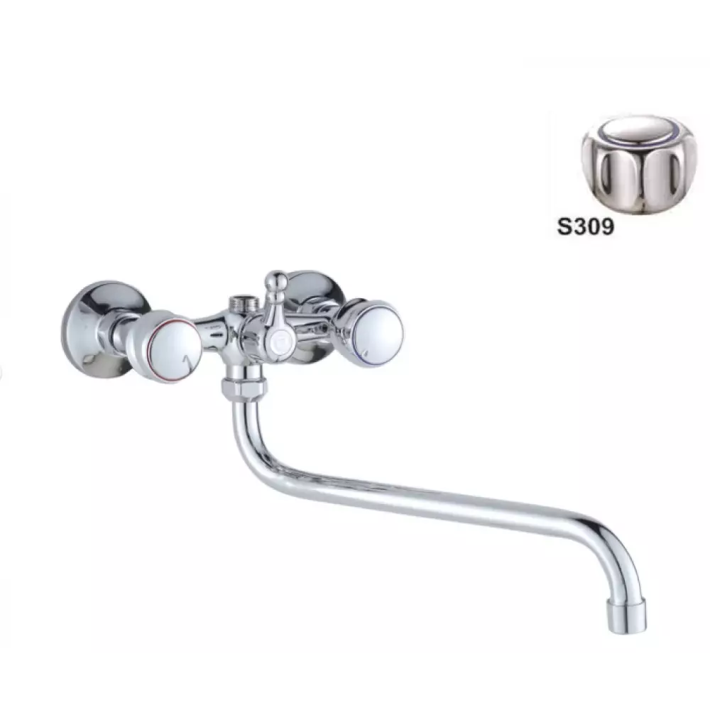 Смеситель для ванны Dikalan D6550-S309, длинный излив, 300 мм
