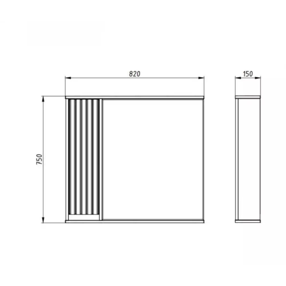Зеркало АСБ-мебель Мирано 85 правое белый (12260)
