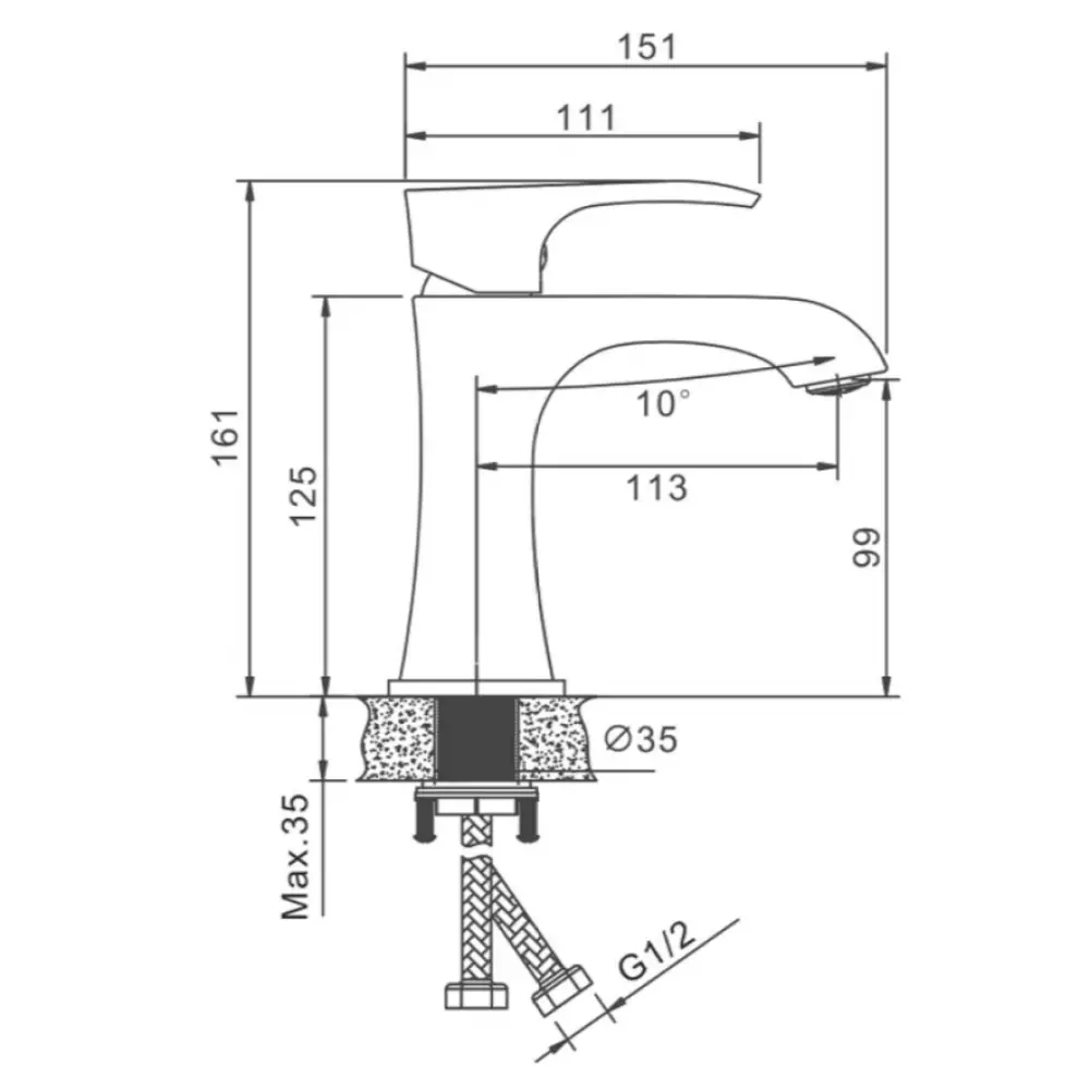 Смеситель для раковины Belz B10507-7  черный
