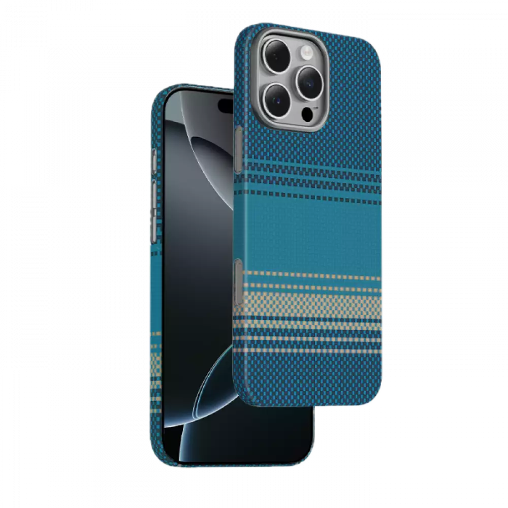 Чехол Knit MagSafe iPhone 17 Pro синий