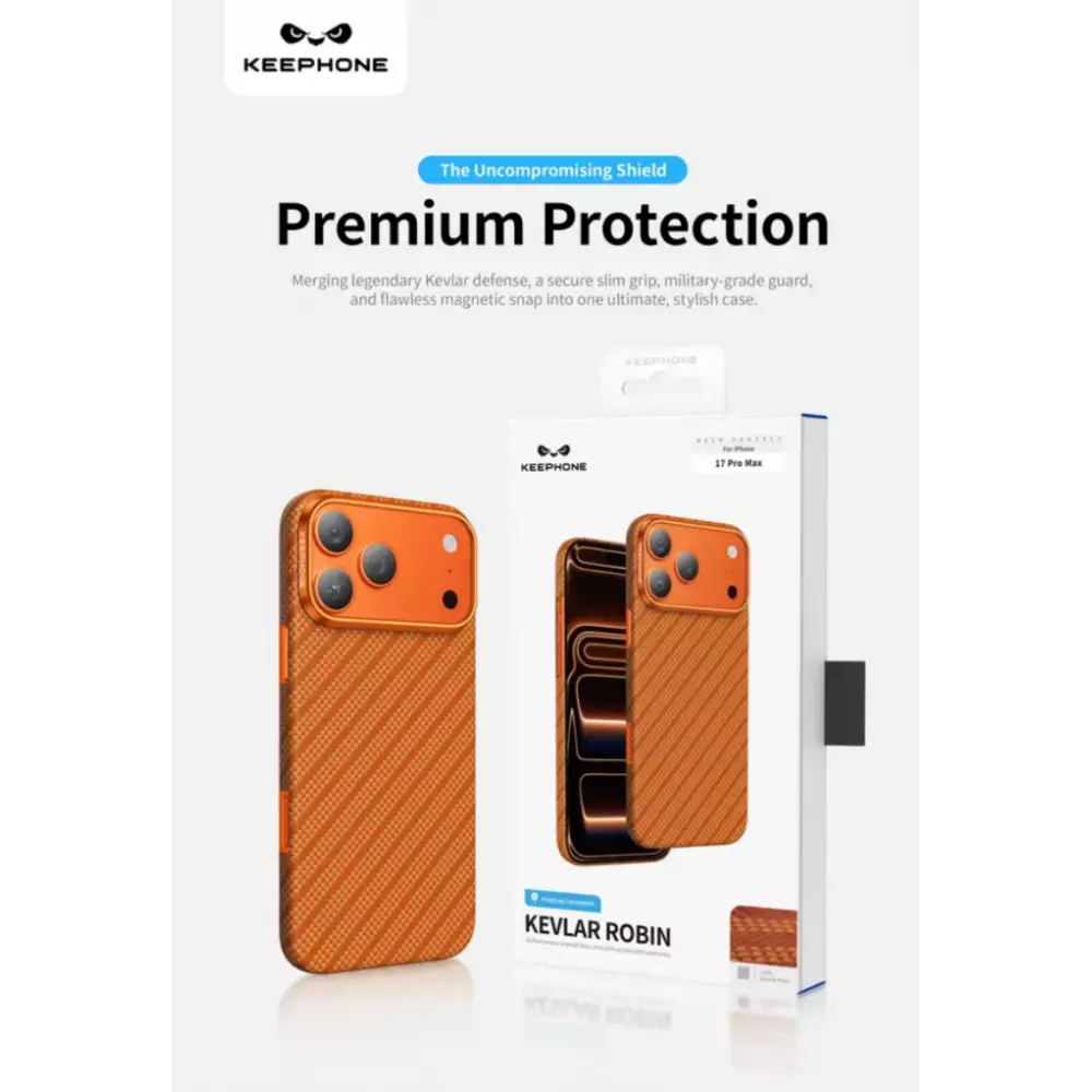 Чехол Keephone Kevlar Robin MagSafe iPhone 17 Pro оранжевый