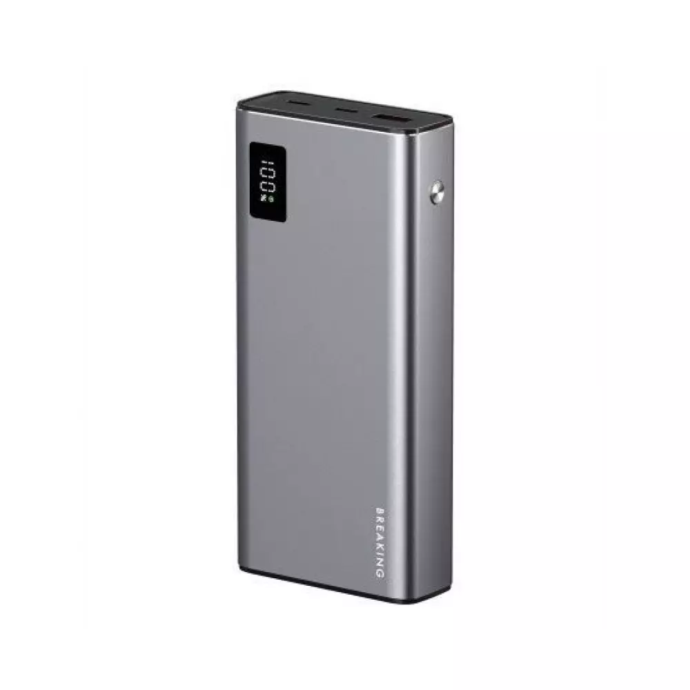 Внешний аккумулятор Breaking Metallica USB-A+2USB-C 20000 mAh,  22,5W, PD, QC 3.0, LED Графит 27202