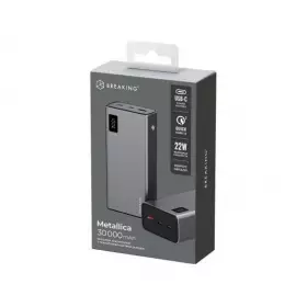Внешний аккумулятор Breaking Metallica USB-A+2USB-C 30000 mAh,  22,5W, PD, QC 3.0, LED Графит 27206