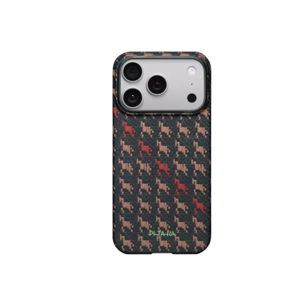 Чехол  Pitaka Happiness Rides iPhone 17 Pro коричневый