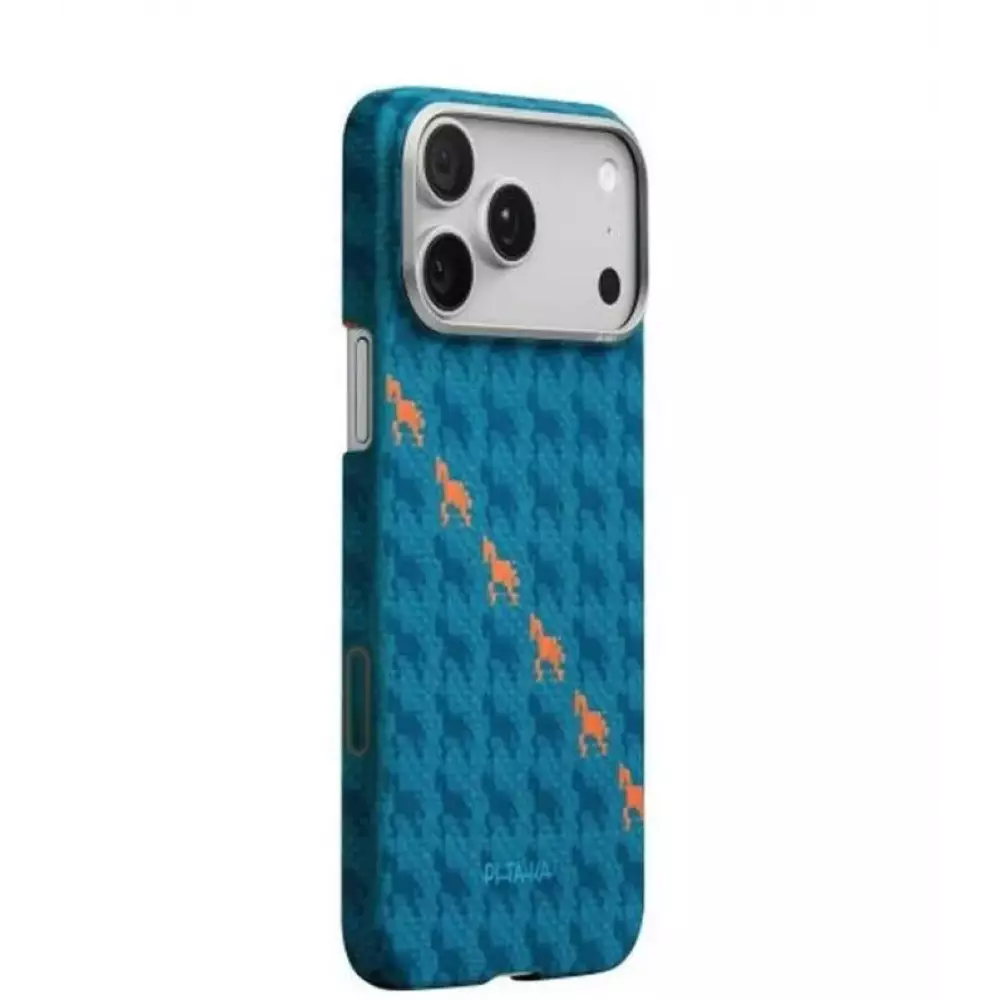Чехол  Pitaka Happiness Rides iPhone 17 Pro синий