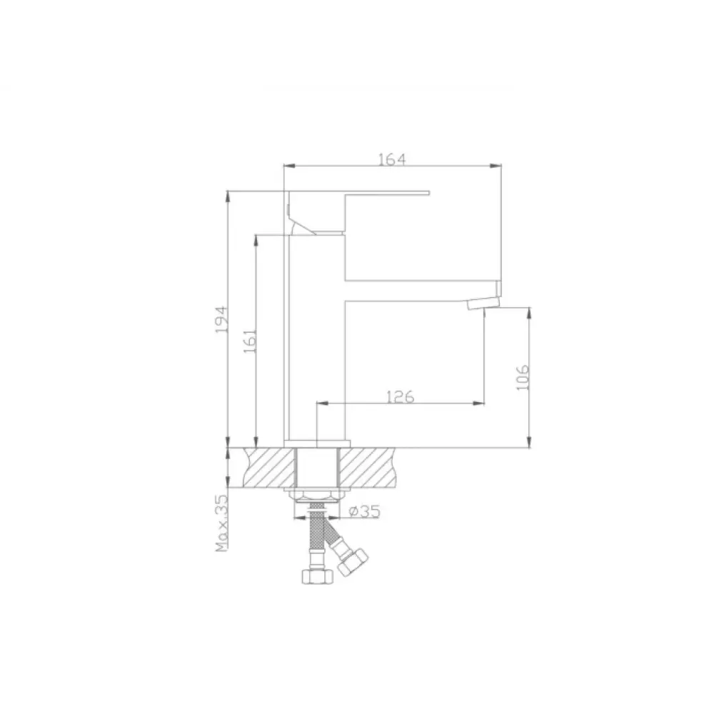 Смеситель для раковины Haiba HB10803-3 оружейная сталь