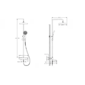 Душевая система Haiba HB24836-3 оружейная сталь