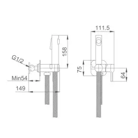 Гигиенический душ Haiba HB5518-3 со смесителем оружейная сталь